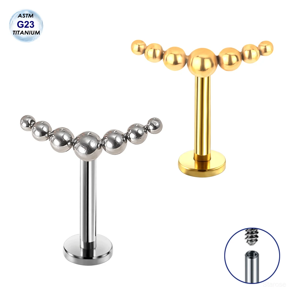 Серьги-гвоздики из титана G23 однотонные ювелирные украшения для пирсинга носа с