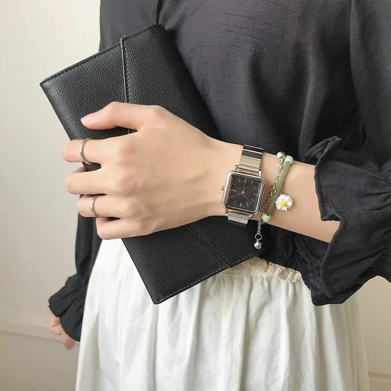 Silver Women Watches Ulzzang Brand Exquisite Stainless Steel Ladies Wristwatches Fashion Minimalist Female Quartz Clock