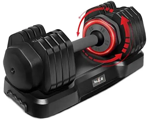 

Dumbbells Weights 25/55LB Single/Pair, 5 in 1 Free Weights Dumbbell with One Second Dial Handle for Different Workout Levels Dum