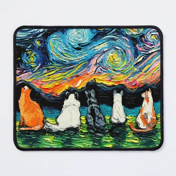 

Игровой коврик для мыши со звёздными кошками, клавиатурой и принтом