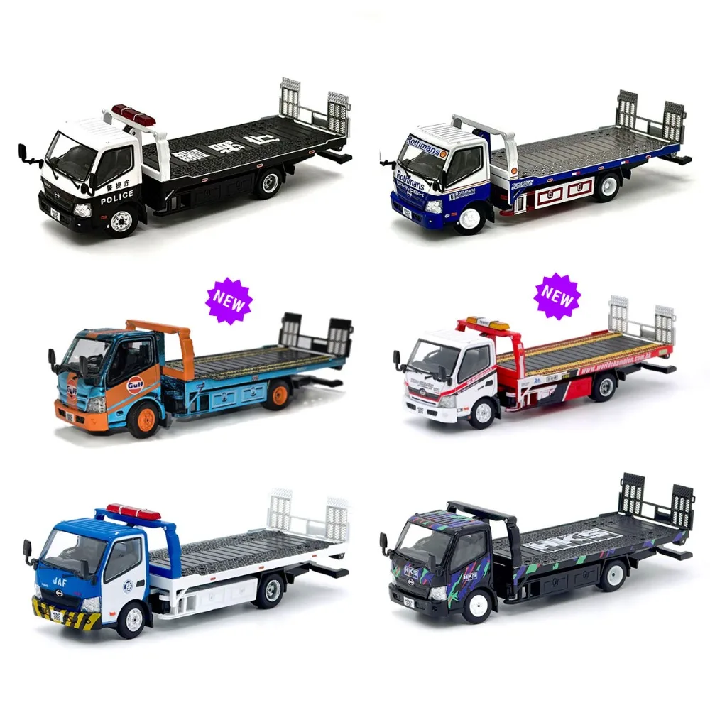 Фото Уникальная модель 1:64 Scania HINO Ranger 500, двухэтажный мост-транспортер, прицеп Benz, полусъемная модель автомобиля из сплава, литая под давлением, игрушка №2