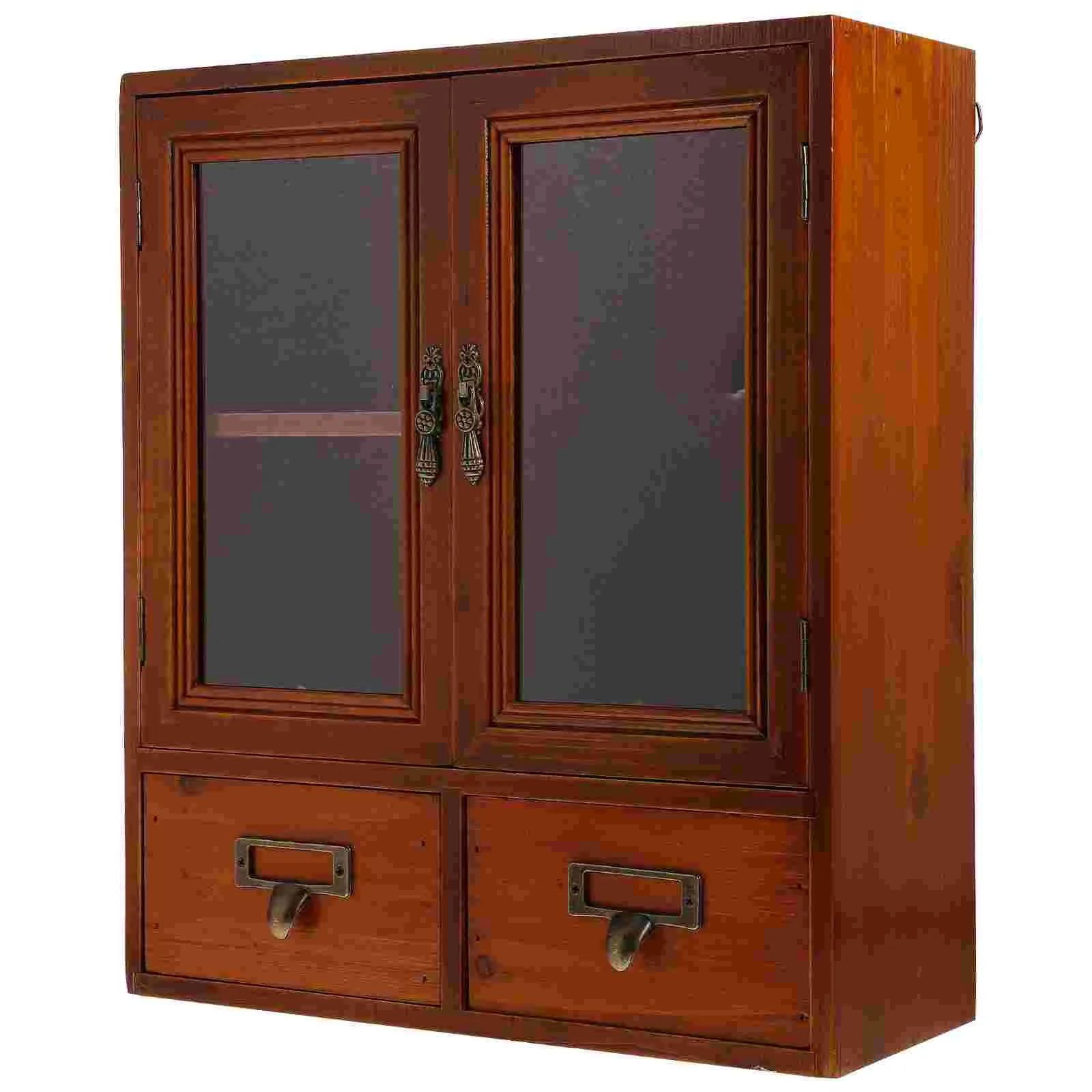 

Double Door Vintage Cabinet Wall Mounted Rustic Cabinet Wood Storage Hanging Cabinet