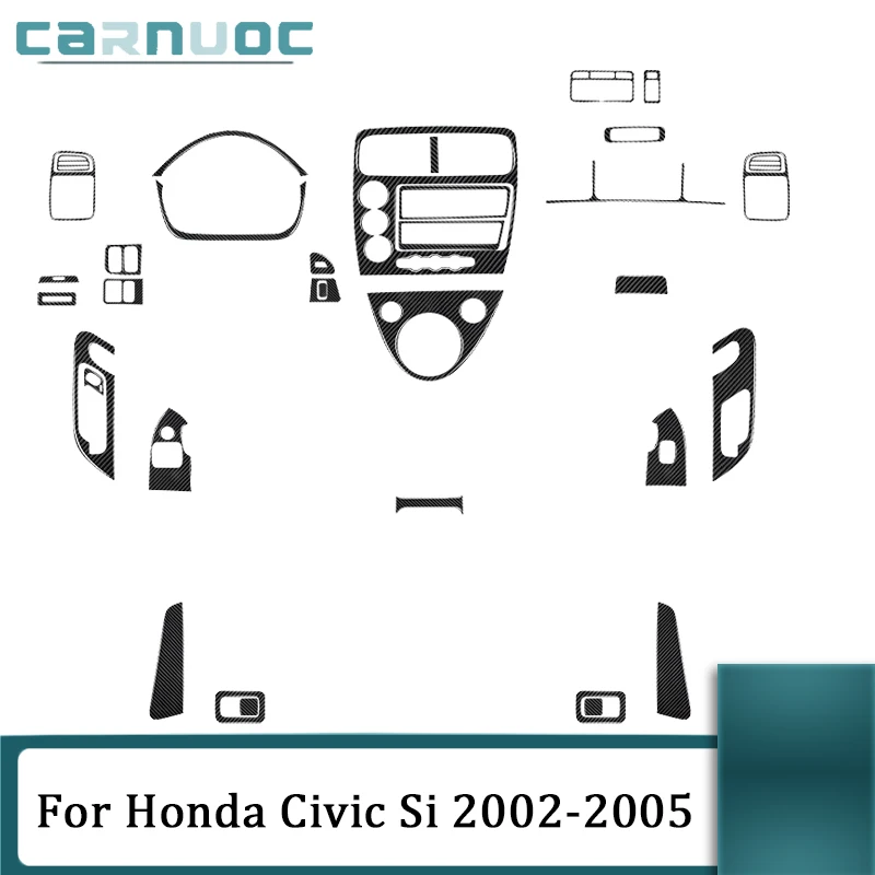 Черные стильные наклейки накладка для Honda Civic Si 2002 2003 2004 2005 углеродное волокно