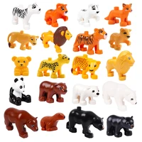 zoo animals series big building blocks parts accessory assemble bricks bear tiger elephant panda educational children toys gift