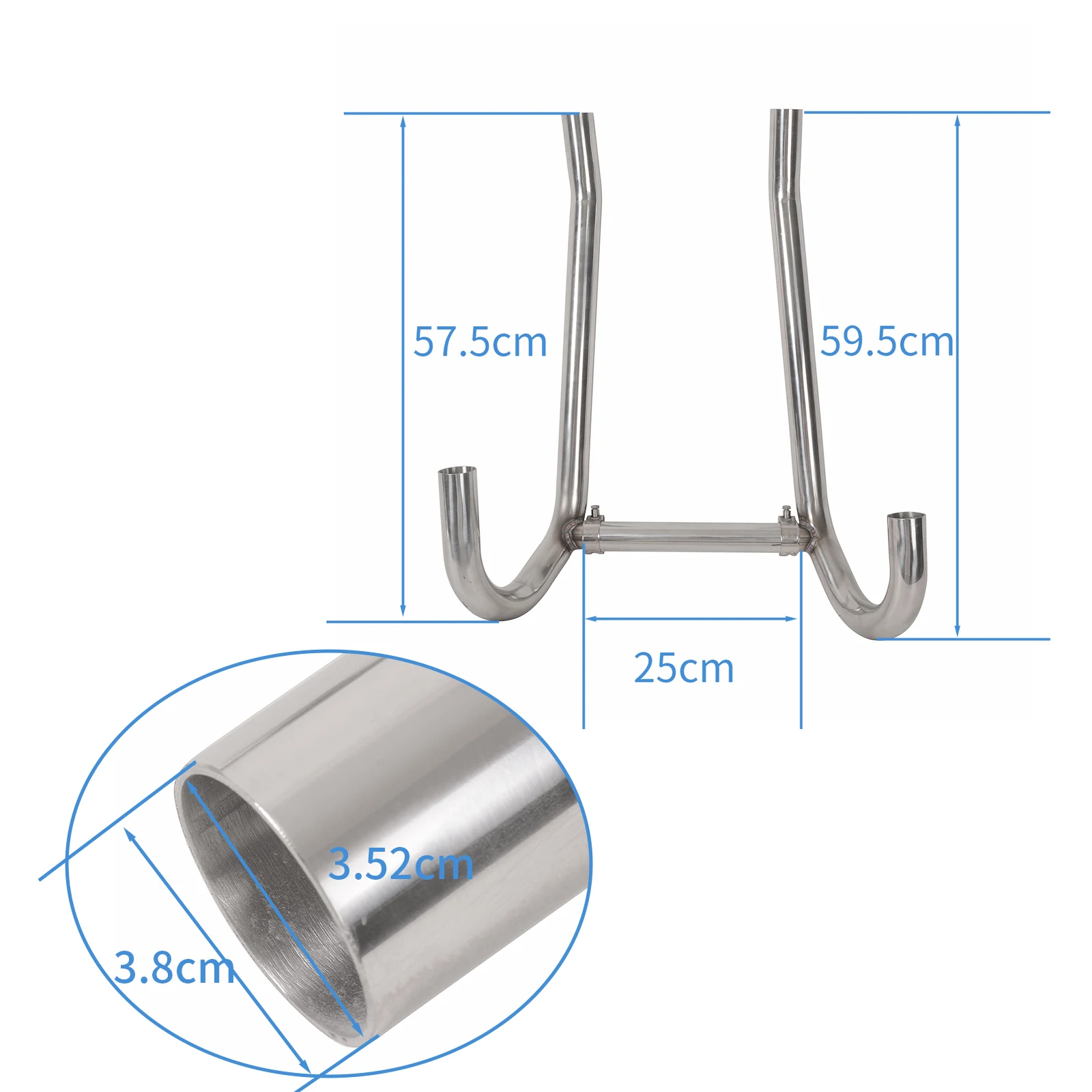 38 мм Cafe Racer мотоцикл из нержавеющей стали Передняя выхлопная головка для BMW R75 R80 R90