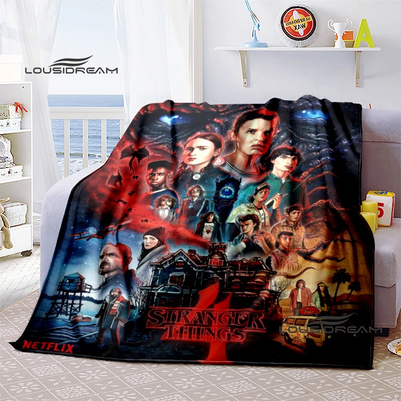 

Stranger Things Throws Blanket Sci-fi Thriller Series Blanket for Beds Adults and Children Bedroom Living Room Decoration Sofa