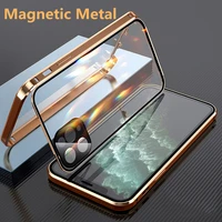 goggle magneto double sided apple 12pro glass mobile phone case magnetic suction metal frame suitable for iphonexsmax
