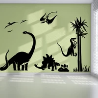 huge dinosaur tree bird wall sticker vinyl decal cartoon jurassic park adventure wildlife woodland animal kids room