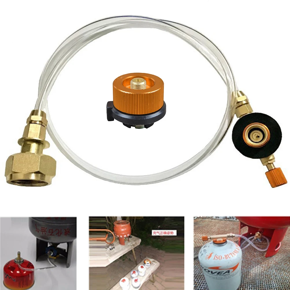

Outdoor Camping Gas Stove Propane Refill Adapter LPG Flat Cylinder tank Coupler Container Adapter Coupler Bottle Adapter Kit