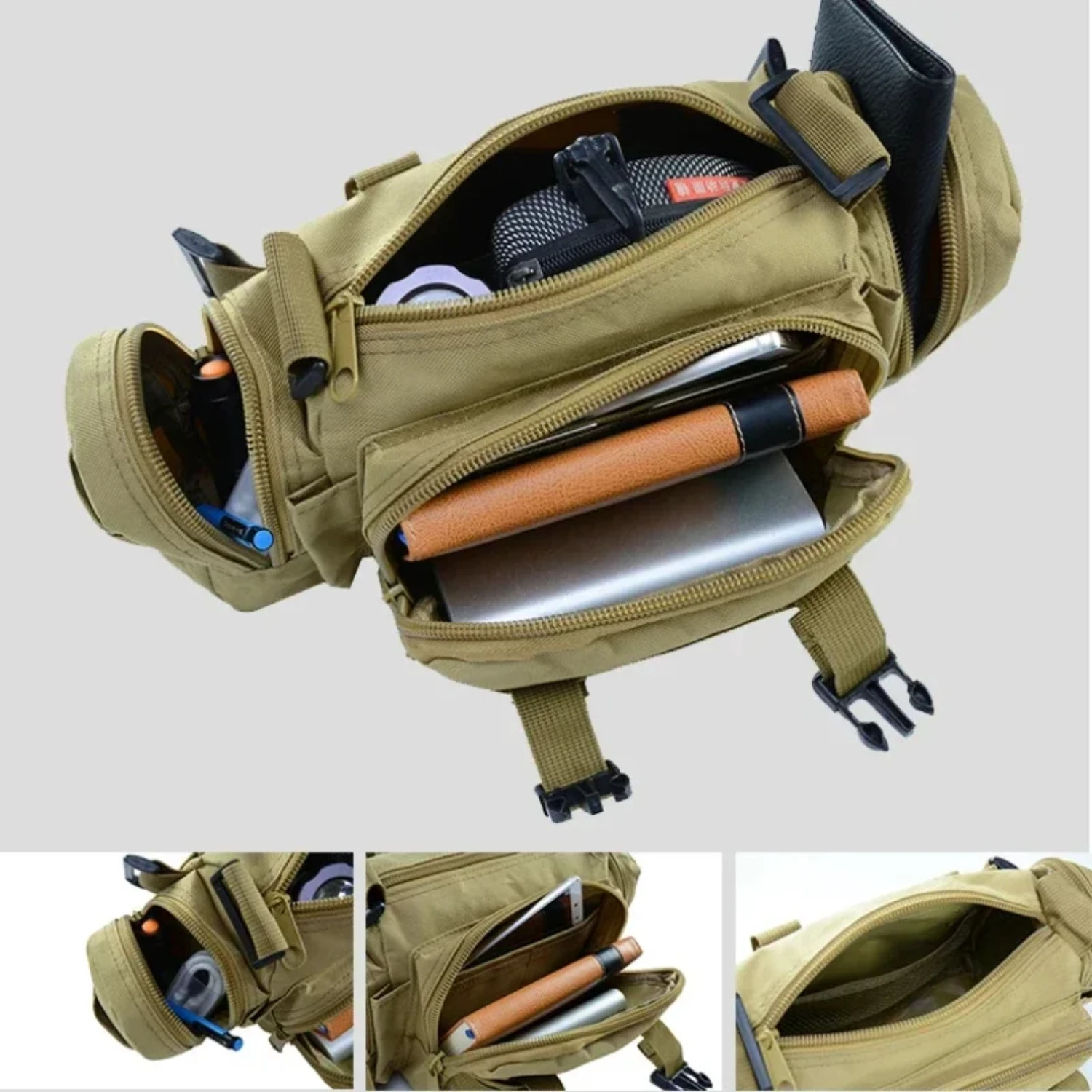 Outdoor Hiking Waist 600D Waterproof Oxford Climbing Shoulder Bags Fishing Camping Pouch Chest
