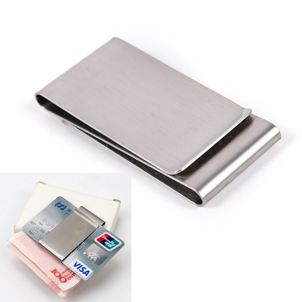 

Stainless steel Money Clip Wallet Thickness Metal Men Cash Bill Clamp Holder ID Credit Card Folder Clamp For Money Cash Holder