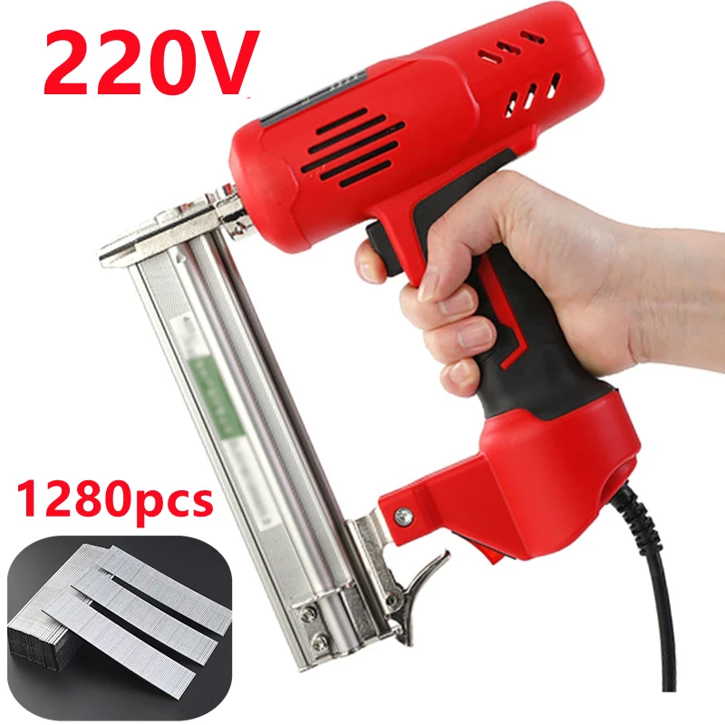 2600W Electric Nail Gun Wood Frame Stapler DIY Furniture Con