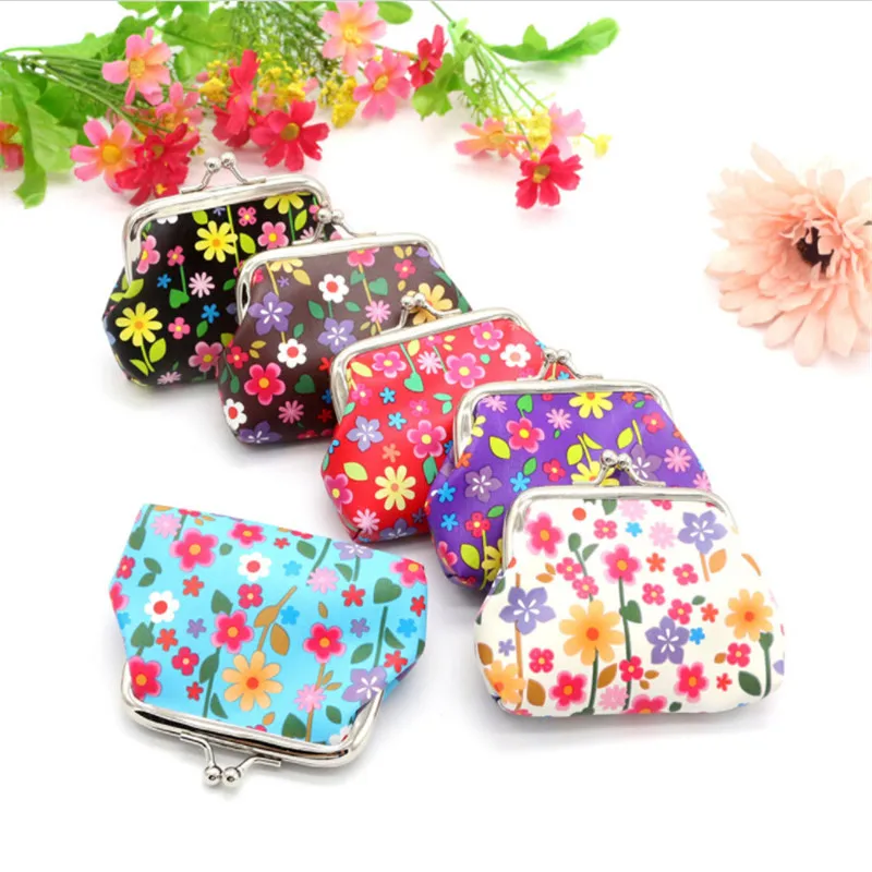 

2022 Women Coin Purse Small Wallet Lady Retro Vintage Flower Wallet Card Holder Girls Hasp Clutch Bag