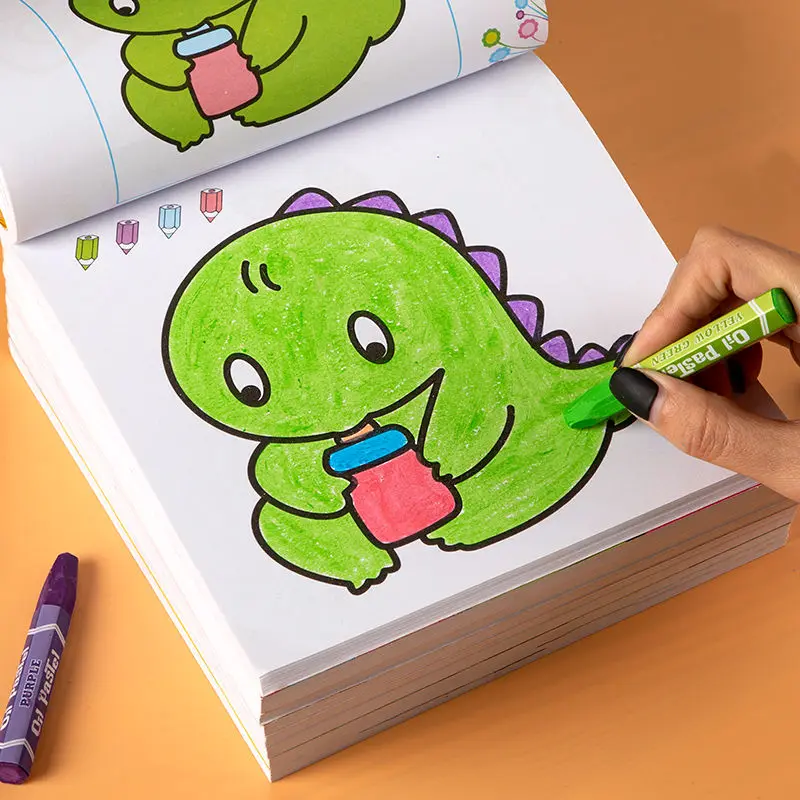 

2022 New Children's painting book painting book toddler coloring learning painting book 2-6 year old baby coloring book