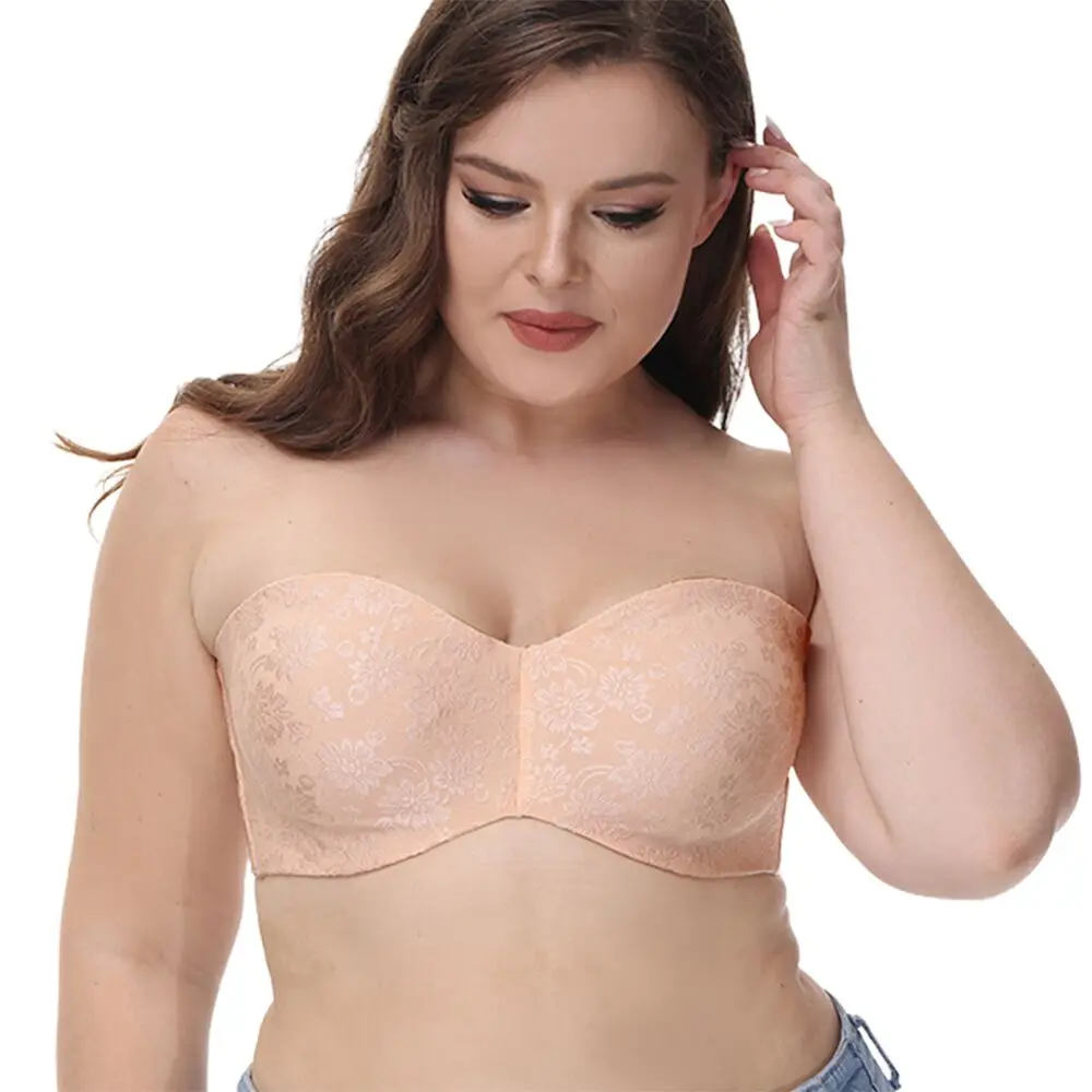 New Sexy Women's Strapless Minimizer Bras Large Bust Unlined Seemless Underwire Bandeau Bra Plus Size Convertible Straps Bra
