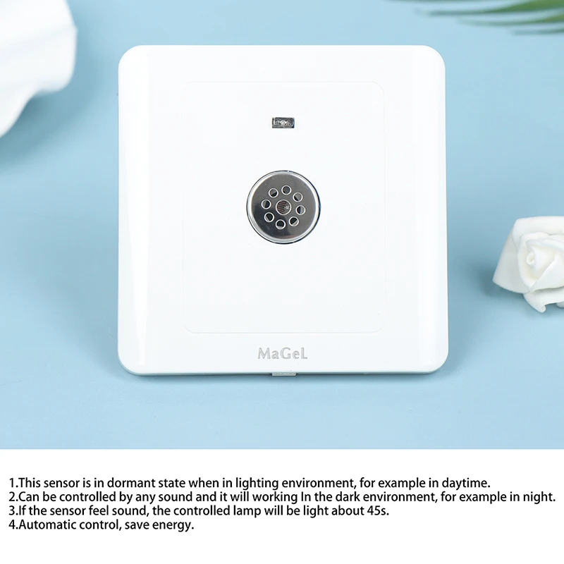 

220V Smart Light Control Switch Wall Switch Detector Sound Voice Sensor Switch