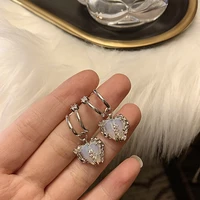fairy elegant hot girls broken love heart stud earrings for women female gifts party wedding unusual ear rings korean jewelry