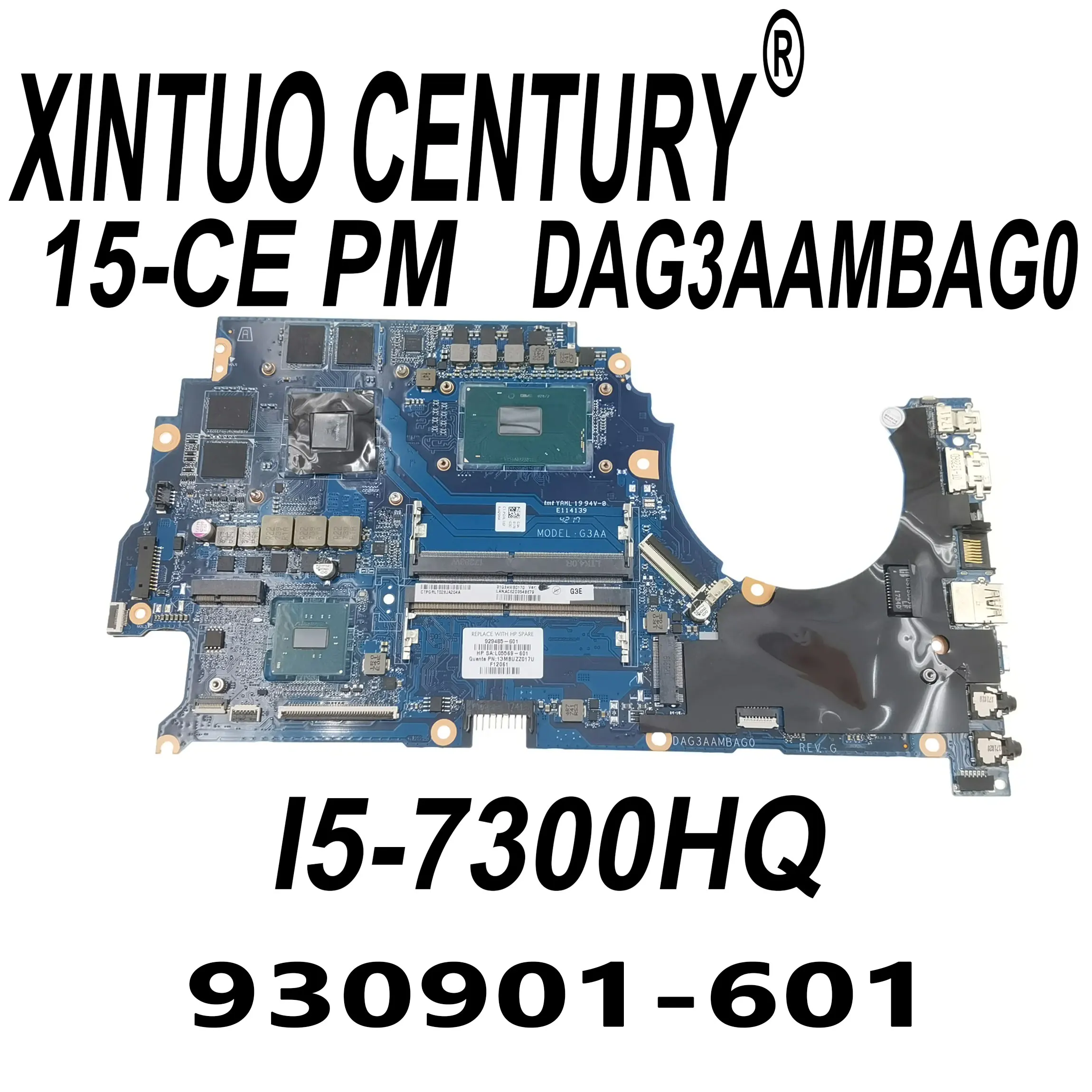 

930901-601 930901-501 930901-001 for HP 15-CE laptop motherboard DAG3AAMBAG0 i5-7300HQ SR32S GTX1050 2GB DDR4 100% test