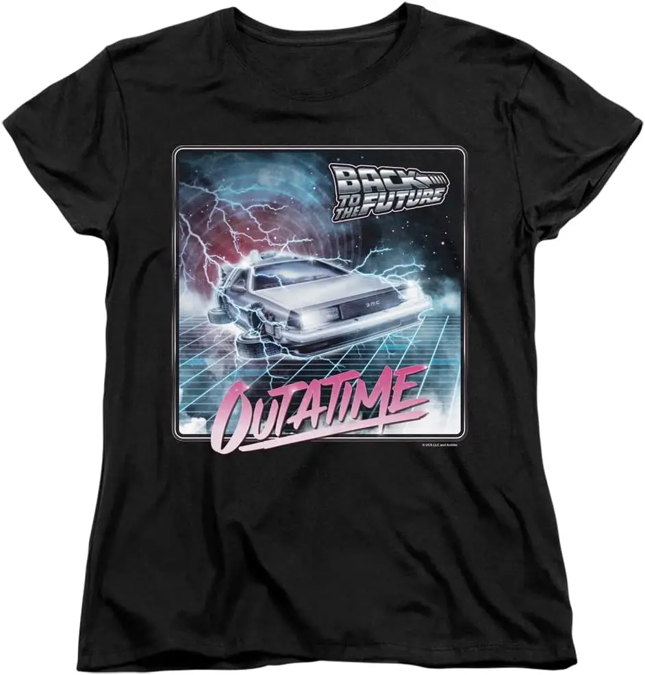 Женская футболка Popfunk Classic Back to The Future Outatime с коротким рукавом и рисунком