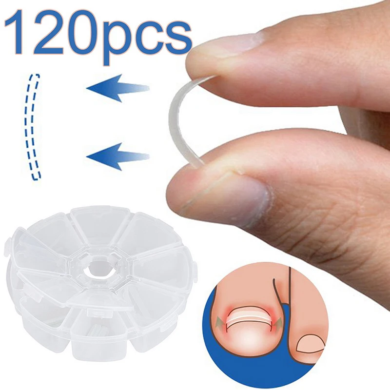 

120Pcs/Box Ingrown Toenail Straightening Clip Sticker Brace Thick Paronychia Acronyx Correction Patch Foot Care Tool