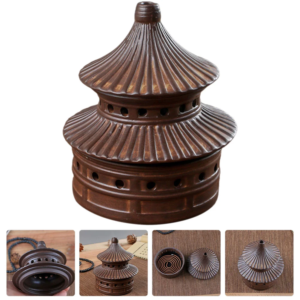 

Holder Burner Ceramic Tealightdiffuser Aroma Decoration Stick Tibet Chinese Cone Vintage Bowllights Tea Stand Oil Fragrance