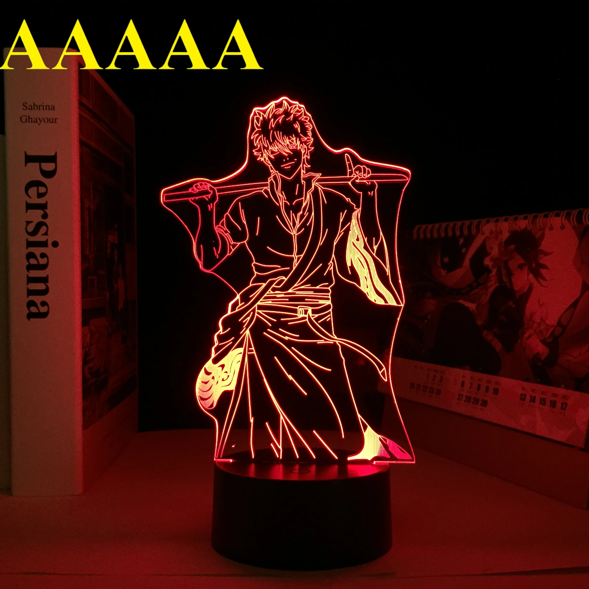 

Светодиодный ночсветильник в стиле аниме Gintama Gintoki Sakata для спальни, декоративный красочный ночсветильник для манги, подарок Gintama, 3D лампа, Пр...