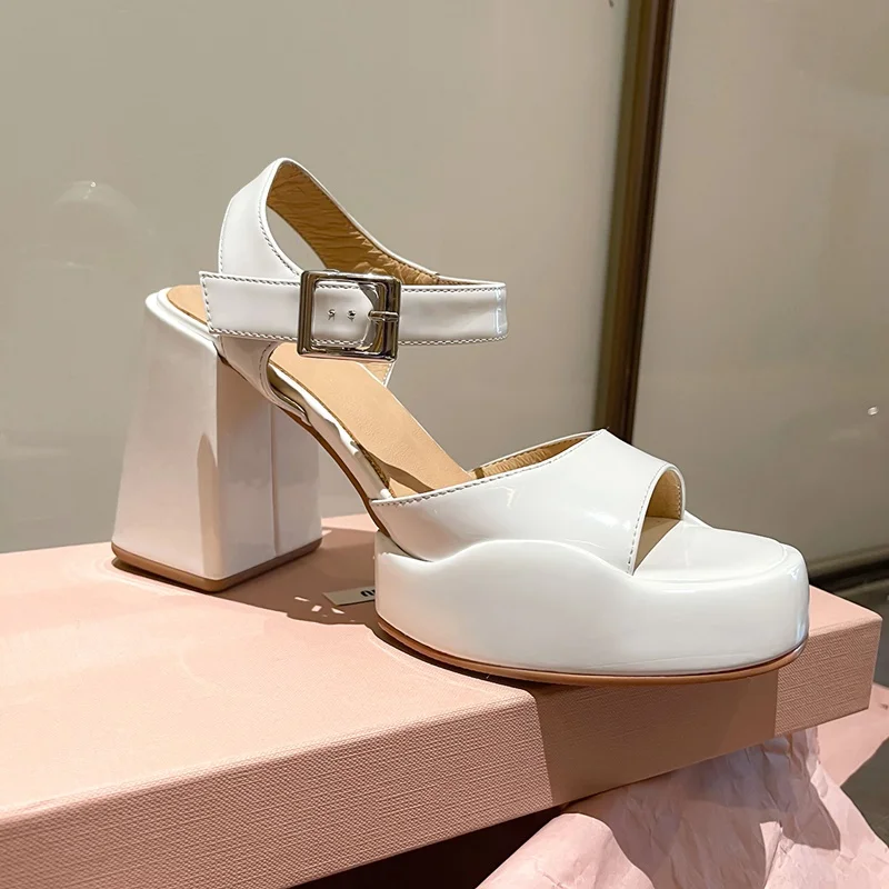 high heels shoes woman pumps platform sandals female slippers buckle party wedding shoes slingbacks ladies leather beach sandals