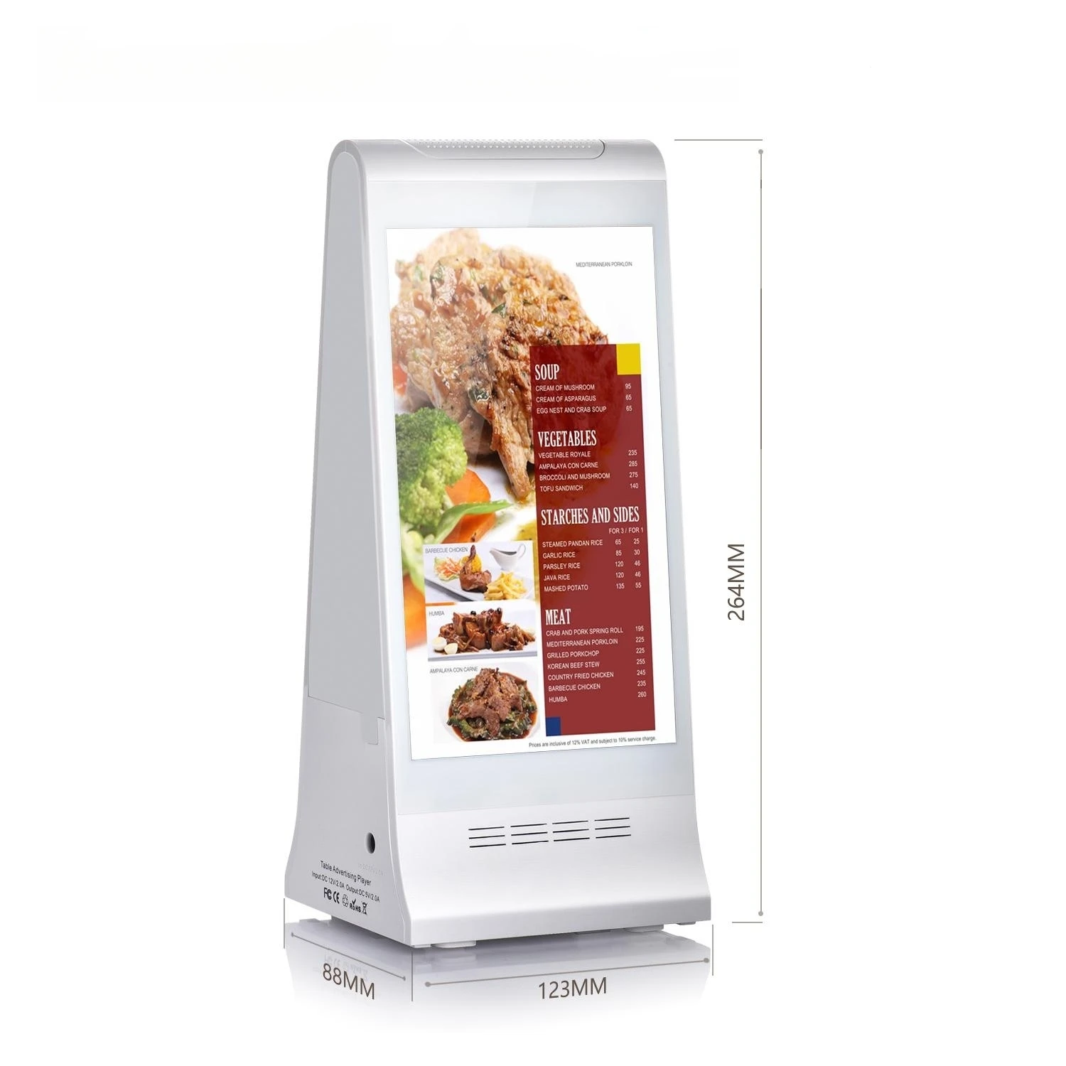 Фото FYD-868 Plus X Двойной 8-дюймовый сенсорный ЖК-экран, киоск для заказов с CMS, настольный цифровой рекламный дисплей, маленький рекламный меню-дисплей №5