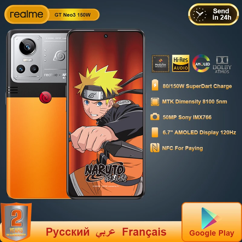 Cena Realme Limited GT NEO 3 NEO3 5G Smartphone 150W Super Charge Dimensity 8100 Telefon Komórkowy 120HZ AMOLED 4500mAh NFC Telefon Komórkowy Ceny Realme Limited GT NEO 3 NEO3 5G Smartphone 150W Super Charge Dimensity 8100 Telefon Komórkowy 120HZ AMOLED 4500mAh NFC Telefon Komórkowy
