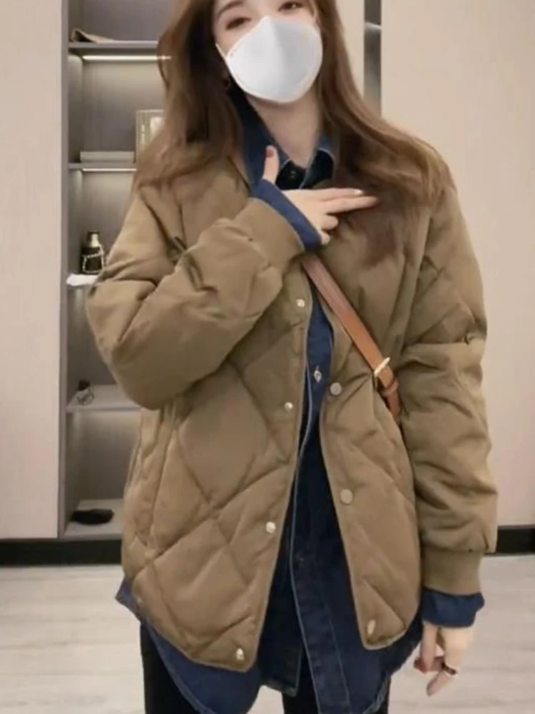 

Женское зимнее элегантное пальто, новинка, Свободный Топ с круглым вырезом и длинным рукавом, повседневная простая уличная одежда, Женское ...