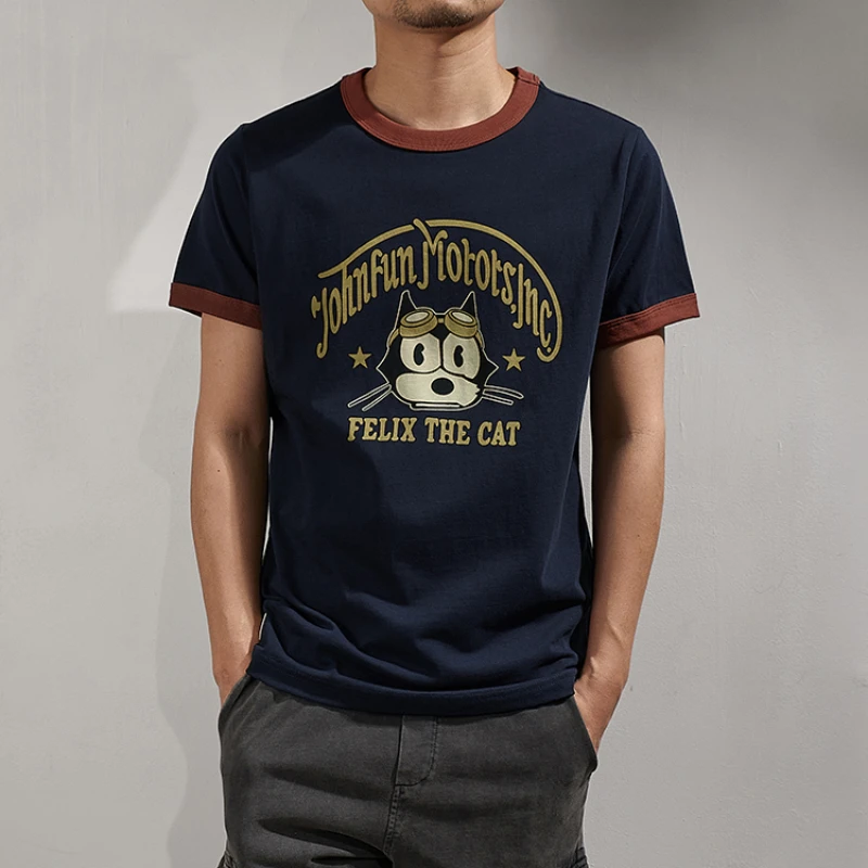 Футболка Amikaji мужская с коротким рукавом толстая хлопковая базовая одежда