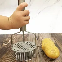 Dual-Press Potato Masher Mashing Baby Food Stainless Steel Vegetable Fruits Kitchen Baking Tool