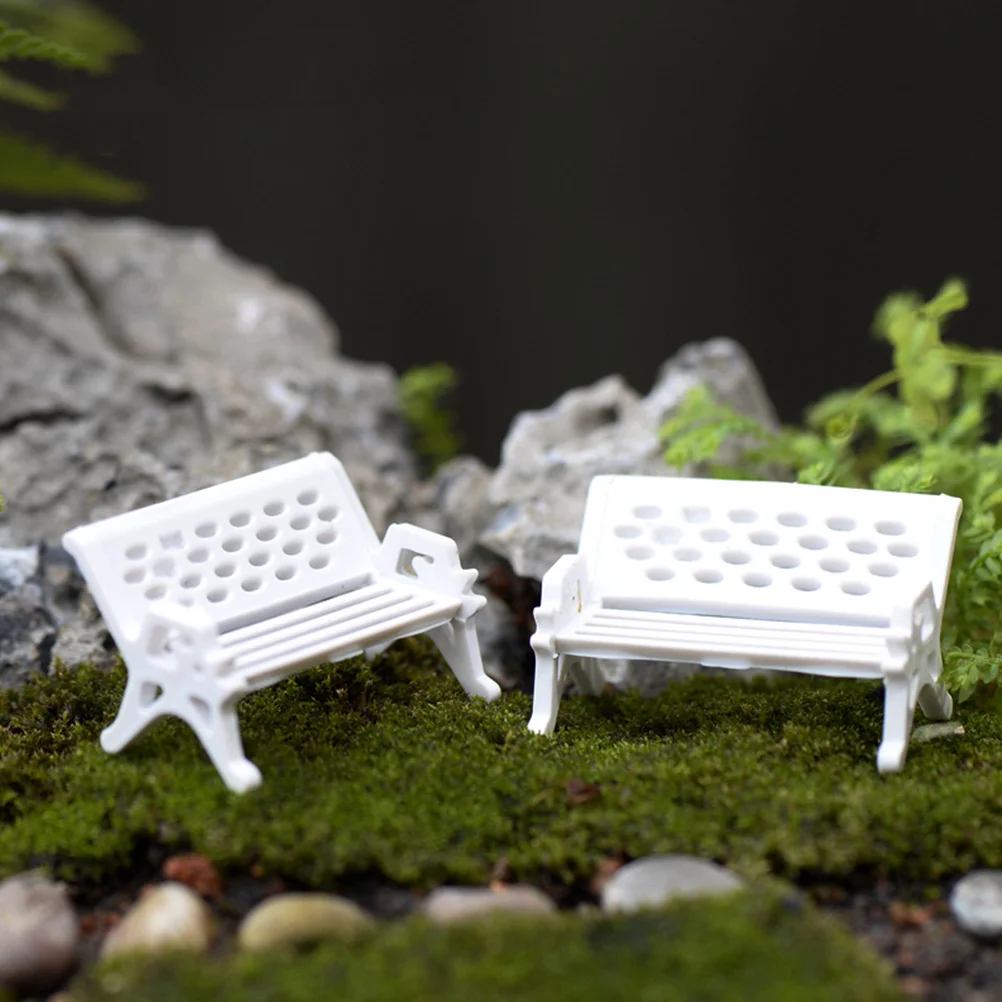 

Park Chair Decoration Sand Table Accessory Miniature Bench House Fake Prop Scene Garden Decorative Benches Ornament Chairs
