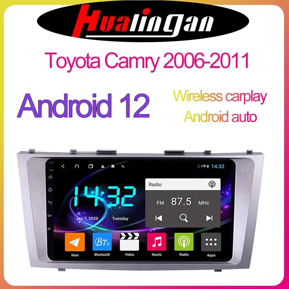 

Автомобильная стереосистема на Android 12 для Toyota Camry 2006, 2007, 2008, 2009, 2010, 2011, радио, 9 дюймов, сенсорный HD экран, головное устройство с GPS-навигацией