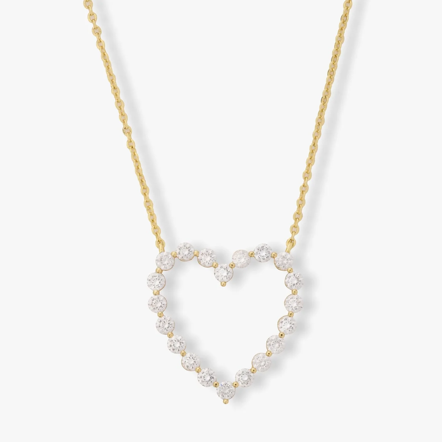 Ожерелье с подвеской в виде сердца фианитом 5 А