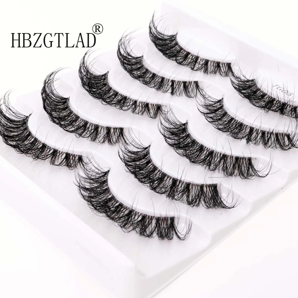 

NEW 5pairs Transparent stem vegan eyelash d curl russian eyelash