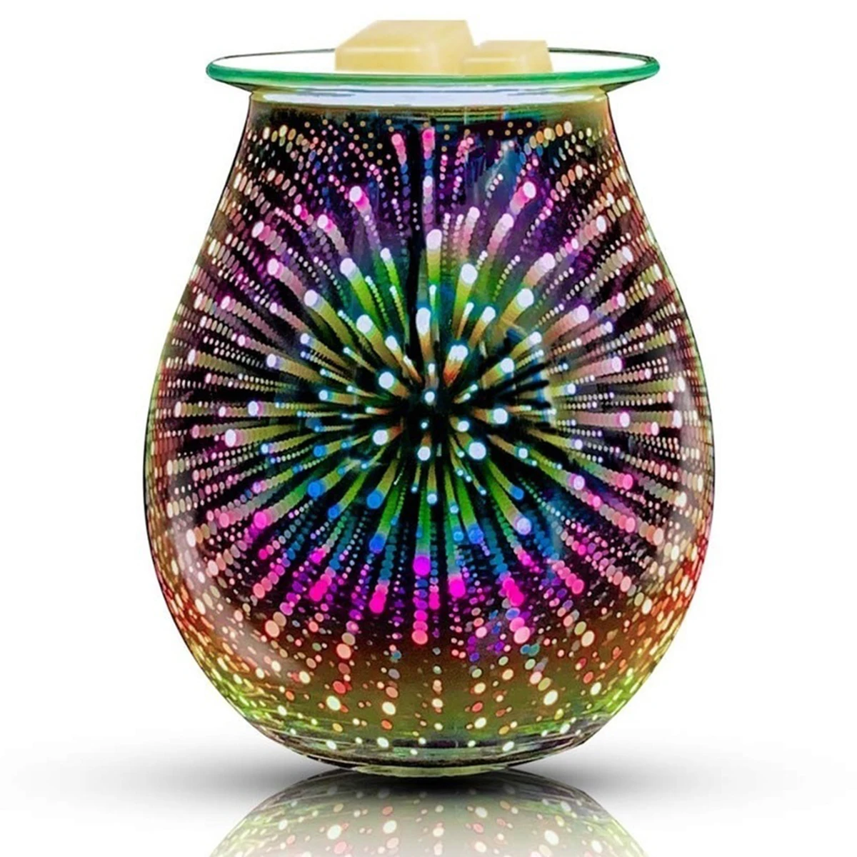

3D Glass Firework Light Electric Aroma Wax Melt Incense Burner Aromatherapy Diffuser Fragrance Warmer Night Lamp Christmas Decor