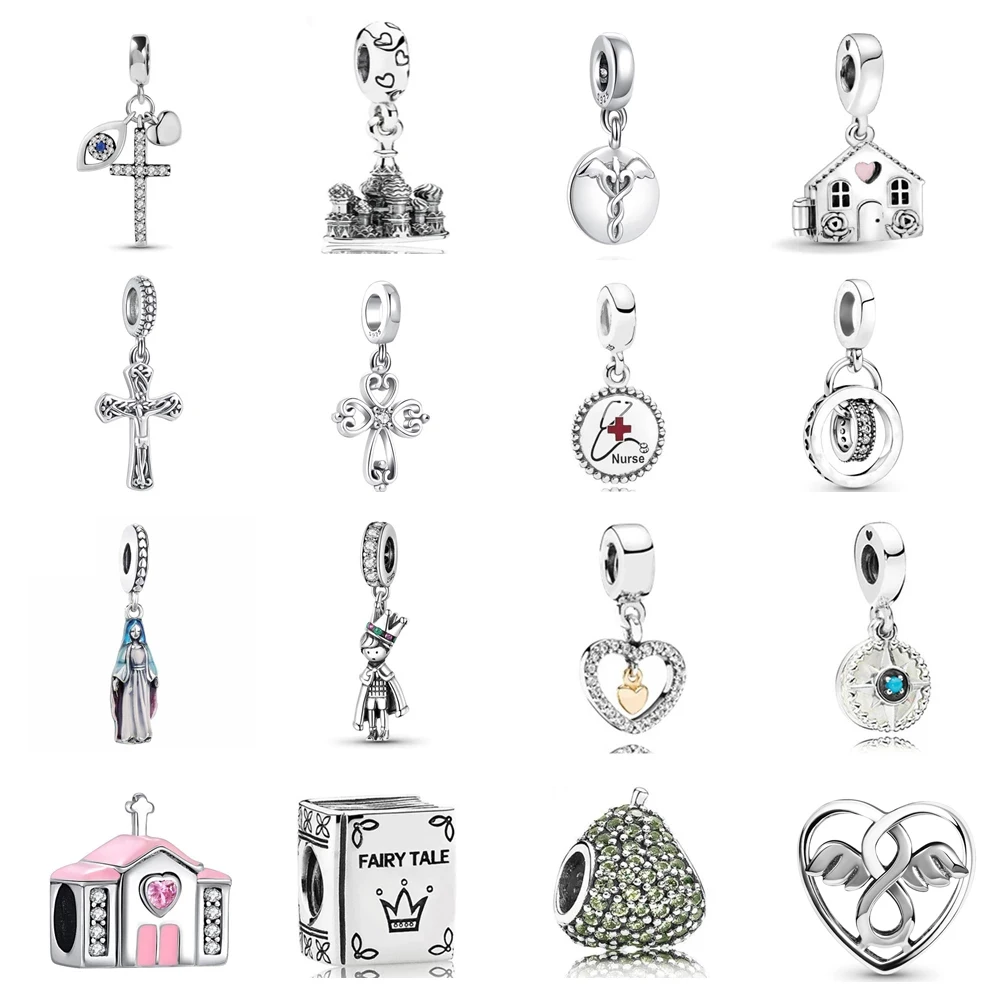 Невыцветающий Серебряный подвесной крест дефектора Любви DIY бусины подходят к