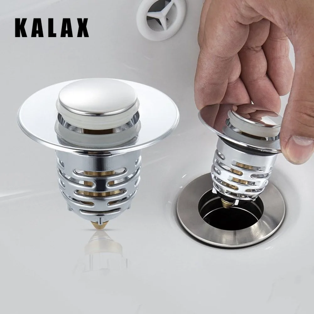 

Stainless Steel Sink Drain Filter Bounce Core Push-type Universal Sink Converter Bathroom Washbasin Drainer