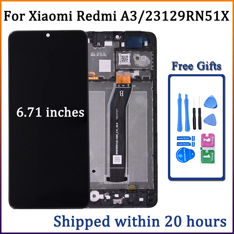 ЖК-дисплей 6 71 дюйма для Xiaomi Redmi A3 23129RN51X сменный сенсорный экран с цифровым