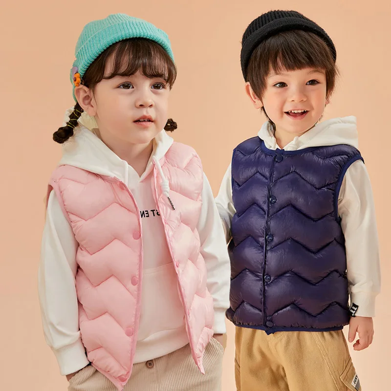

Kids Vest Winter Clothing Polyester Padded Warm Outerwear For Boy Girl
