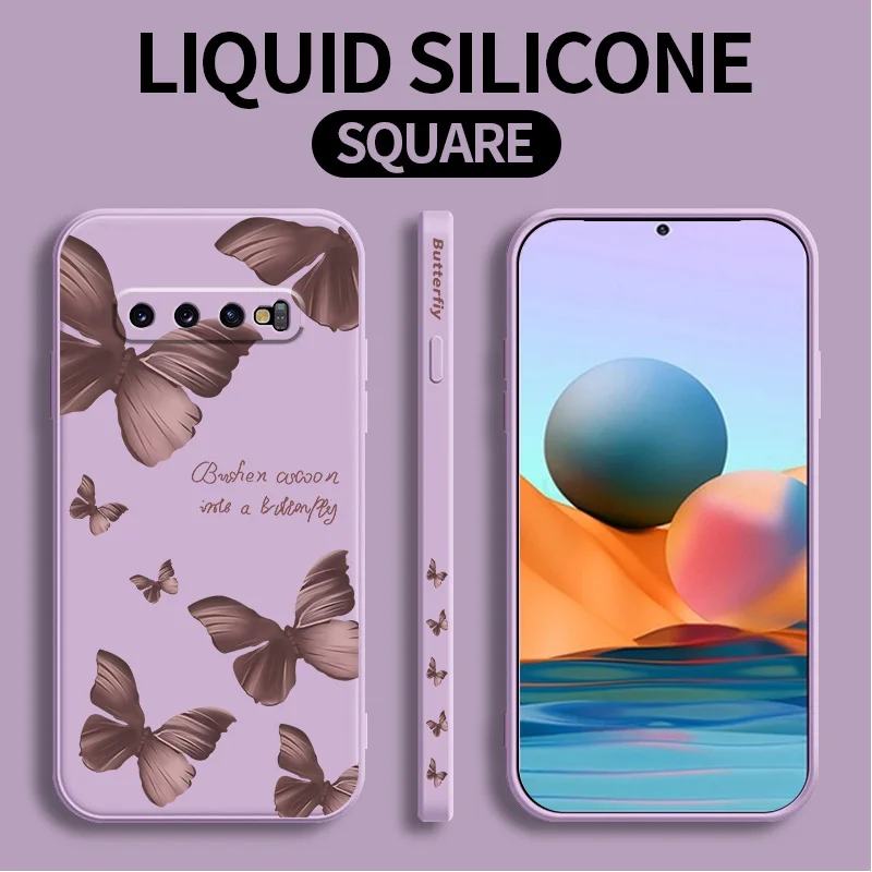 Роскошный чехол из жидкого силикона для Samsung S10 S10plus полная упаковка