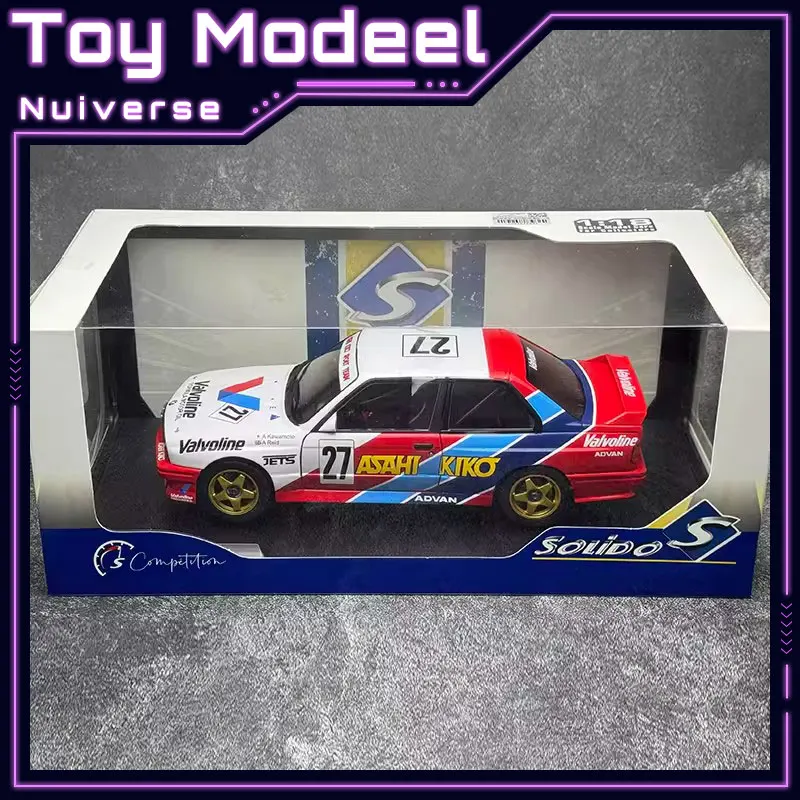 Фото Модель Solido 1/18 BMW M3 # 27 JTCC 1986 с двумя открывающимися дверями, литая модель автомобиля, лимитированная серия, статическая, новая коллекция, подарки для мальчиков №1