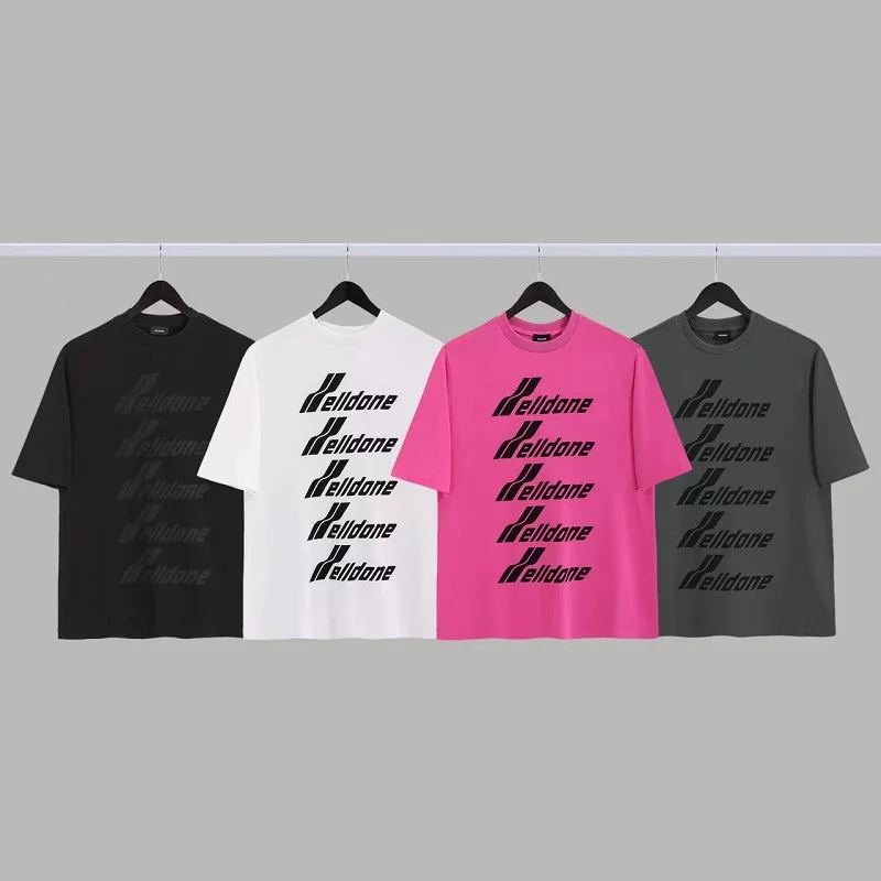 

Welldone New Summer Women's T Shirt with Cotton Short Sleeves Korean Style High Street High Quality Round Neck Top
