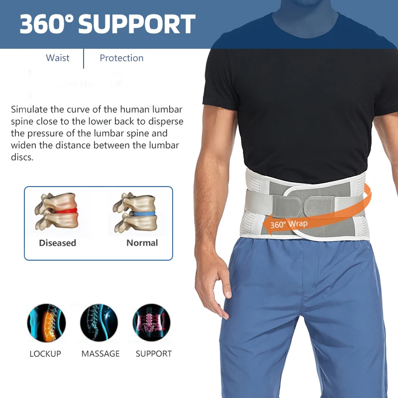 Adjustable Back Support Belt for Men Women Lumbar Brace Breathable Wrap Band Sciatica Back Brace for Lower Back Pain Relief