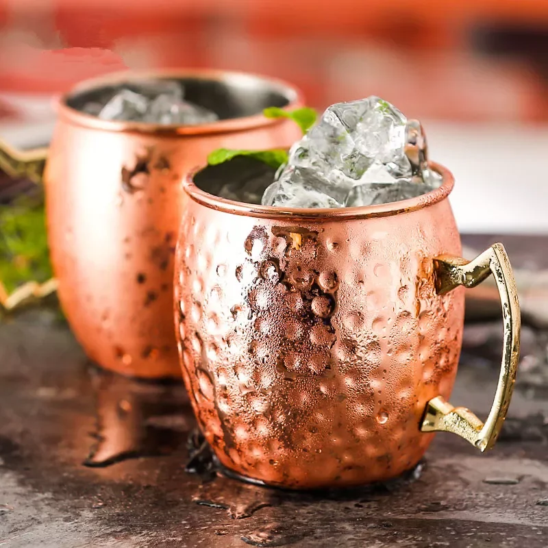 

12Pcs 550ml Moscow Mule Copper Mugs Metal Mug Cup Stainless Steel Beer Wine Coffee Cup