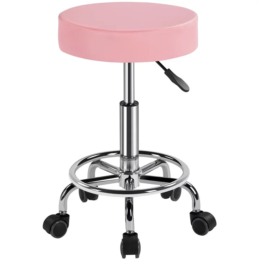 

Adjustable Leather Bar Chairs with Wheels