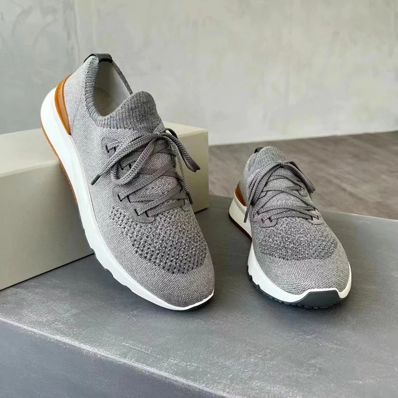 

2023, мужские вязаные дышащие кроссовки lovestahl высокого качества из хлопка, со шнуровкой, мужские спортивные кроссовки для фитнеса и бега, повс...