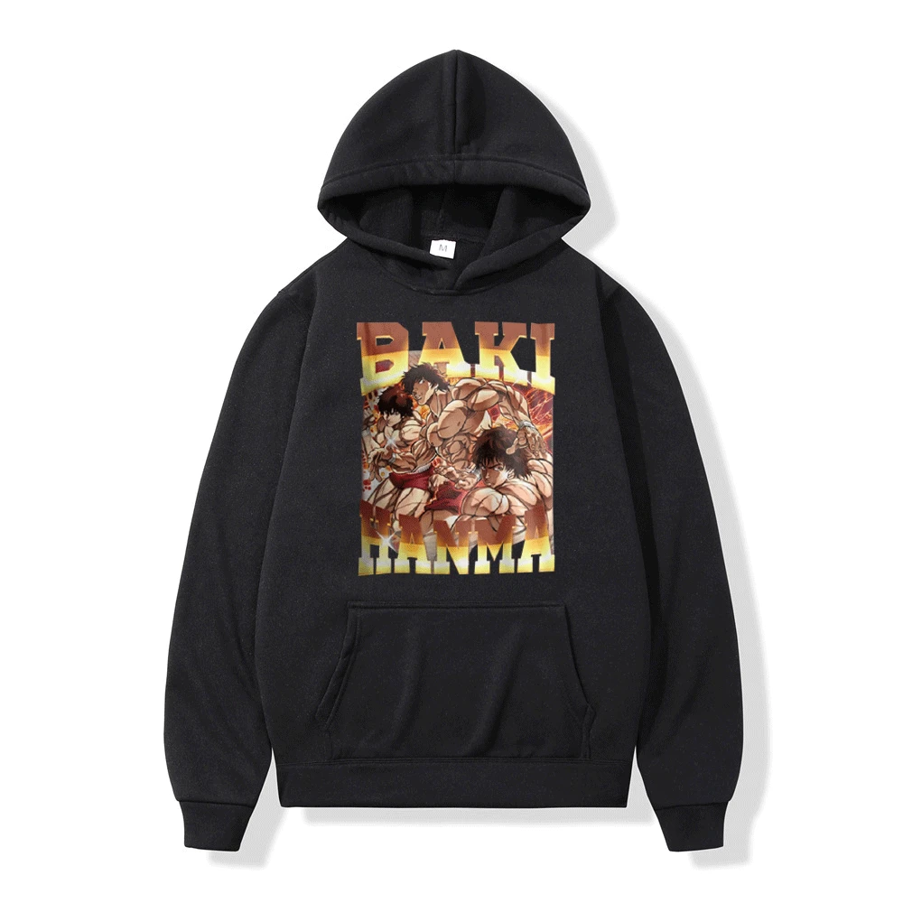 

Japanese Anime Funny Baki The Grappler Hoodies 2022 Winter Japan Style Yujiro Hanma Pullover Streetwear for Women Men Sweatshirt
