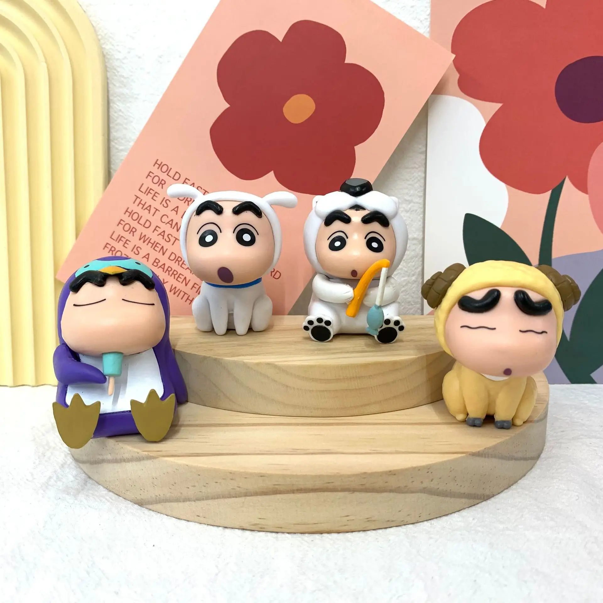 Аниме Crayon Shin-chan Cos animal Q Version фигурки героев ПВХ Модель статуя украшение для стола